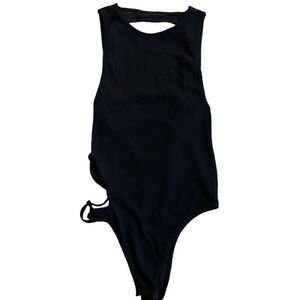 Urban Outfitters Out From Under Sz XS Sleeveless Strappy Back Bodysuit Black Nwt
